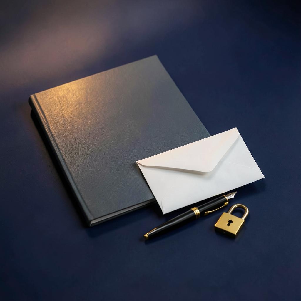 Dossier, enveloppe scellée et cadenas doré symbolisant la confidentialité