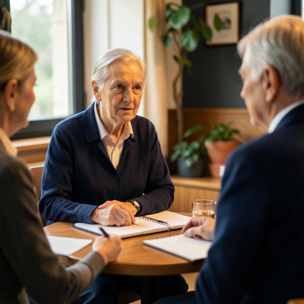 Écoute attentive lors d'un entretien individuel autour d'une table